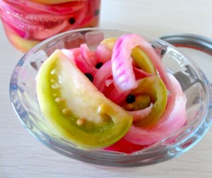 Pickled Red Onions & Green Tomatoes Pickled Red Onions & Green Tomatoes