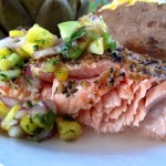 Cedar Plank Salmon With Fresh Mango Salsa