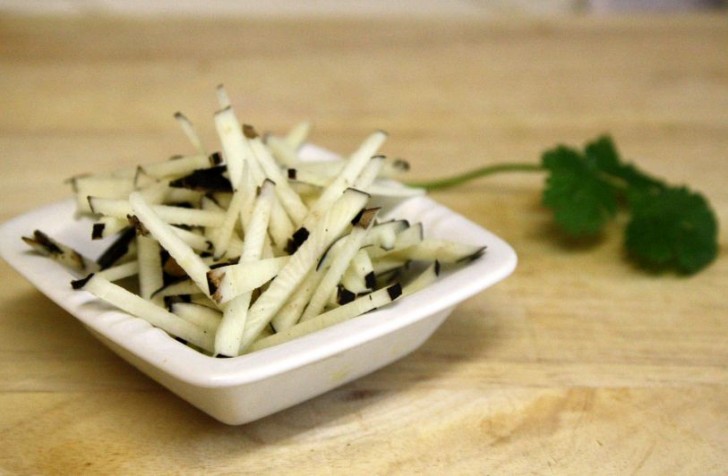 Coleslaw Made From Black Radishes