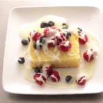 Sweet Cornbread with Honey Crème and Berries Recipe