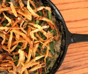 Green Bean Casserole With Tahini, Beer, and Fresh Fried Onions Green Bean Casserole With Tahini, Beer, and Fresh Fried Onions