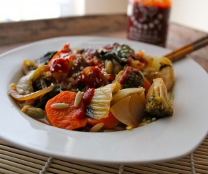 Veggies & Orzo in Garlic Soy Broth Veggies & Orzo in Garlic Soy Broth