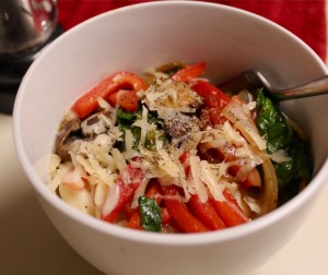 Gemelli With Roasted Veggies and Parmigiano-Reggiano Gemelli With Roasted Veggies and Parmigiano-Reggiano