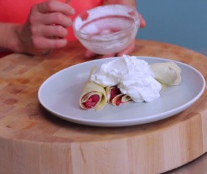 Video: Crepes With Fresh Raspberries and Nutella